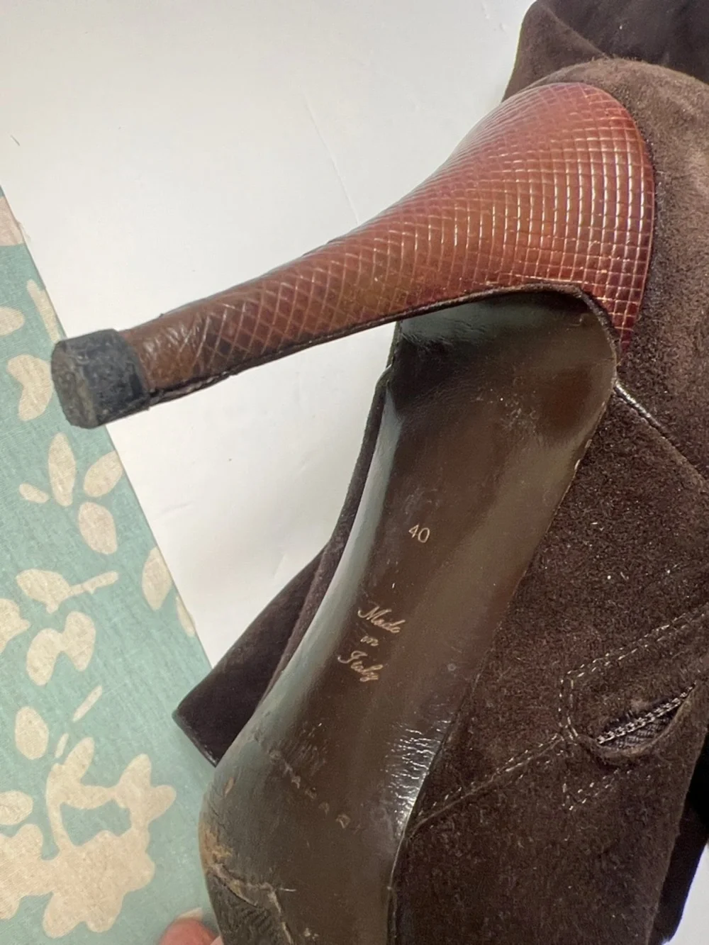 Elie Tahari Women's Brown Suede Knee-High Heeled Boots Size 40